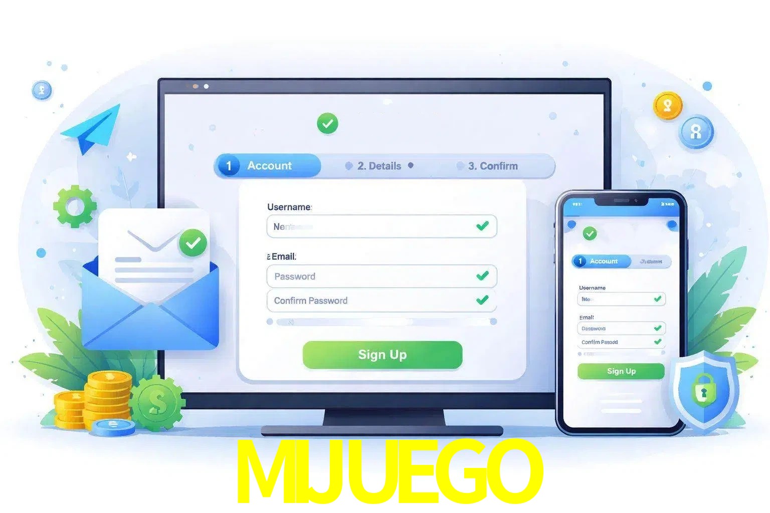 Registro de nuevo usuario y configuración de cuenta MIJUEGO