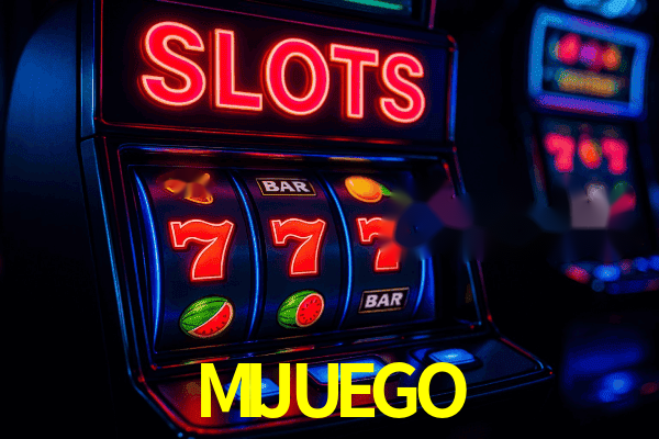 Escena dinámica inspirada en casino con iluminación MIJUEGO, cartas, fichas e íconos de juegos digitales en un espacio moderno de juegos.